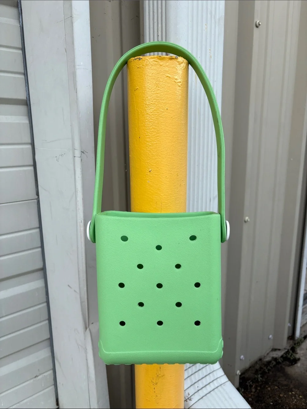 Green girls Crossbody Bucket Bag - Minimal Perforated Design